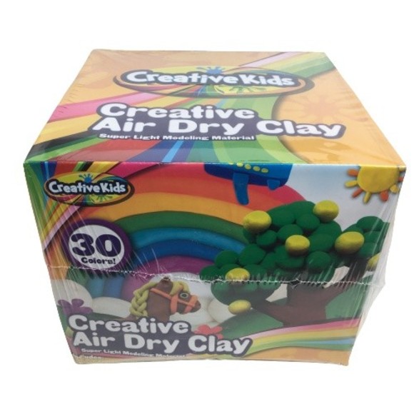Creative Kids Air Dry Clay Modeling Crafts Kit 30 Pack Multicolor Molding Set - Picture 1 of 5
